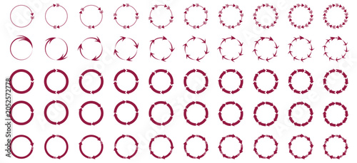 Foto Set of circle arrows isolated on white background