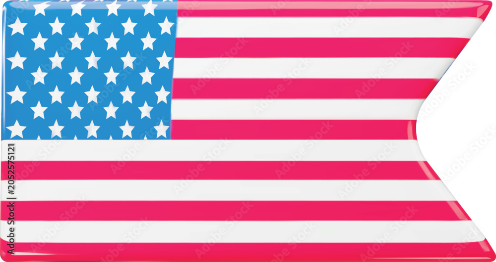 Obraz premium A 3D split-end US flag, a patriotic symbol. Independence Day.