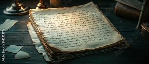 Aged book with handwritten text vintage paper texture historical document