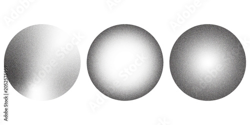 Halftone Gradient Round Circles Pattern Vector Design Elements with Noise Grains from Dark to Light isolated on transparent background eps 10