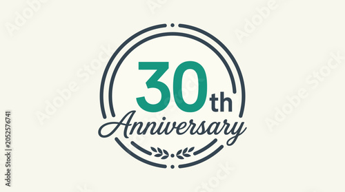 Bild auf Leinwand Thirtieth anniversary celebration logo design.
