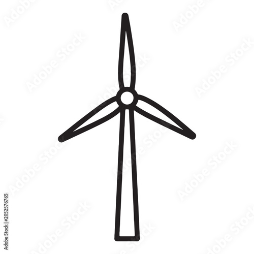 Modern wind turbine icon symbolizing clean renewable energy