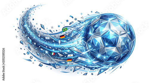 Abstract blue background with circles and an abstract blue sphere creating a winter wonderland vector illustration decorated with holiday snowflakes, celebration stars, and elegant cold wave patterns