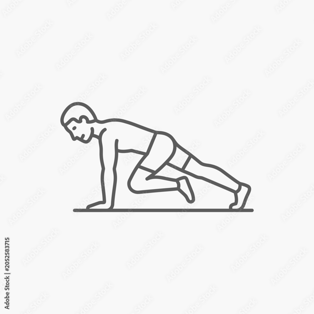 Fototapeta premium Man doing bird dog exercise position.
