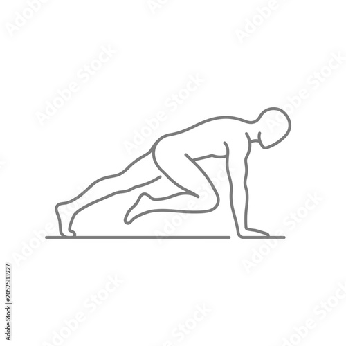 Tableau sur toile Man in Plank Exercise Position.