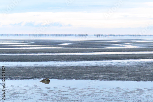 A beautiful tidal flat landscape that can only be seen at low tide