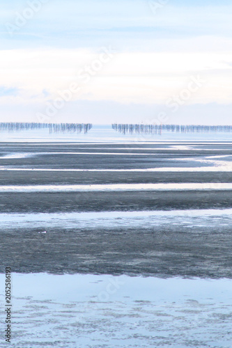 A beautiful tidal flat landscape that can only be seen at low tide