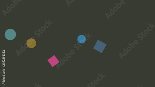 Geometric shapes drifting in a subtle cinematic motion against a muted background