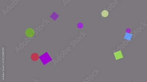 Geometric shapes floating gently in a minimalist background during a subtle animation concept