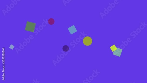 Geometric Shapes Floating in Seamless Pattern Motion Against Purple Background with Subtle Animation