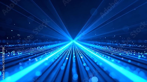 Blue light beams and particles in space