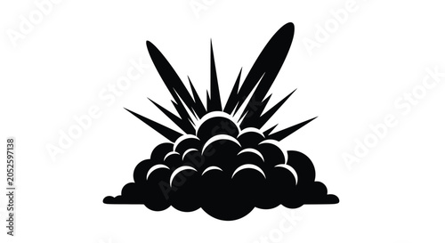 Tableau sur toile Dramatic Explosion Silhouette Illustrates Intense Impact and Force