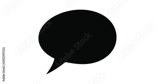 Bild auf Leinwand Simple Black Speech Bubble Illustration Isolated On White.