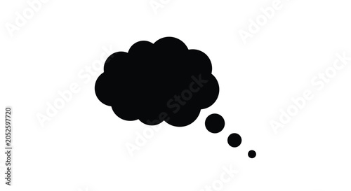 Isolated Black Thought Bubble Icon On White.