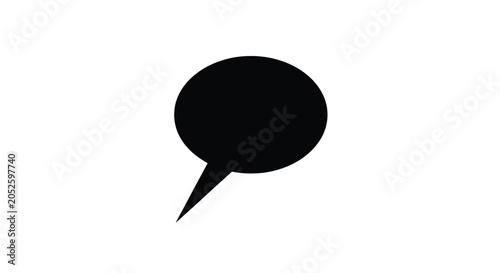 Simple Black Speech Bubble Icon Illustration Design.