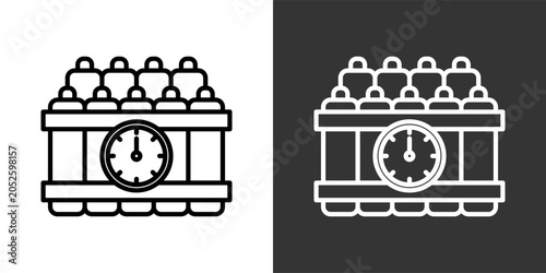 Obraz na plátne C4 Explosive White And Black Icon Set Collection Pack Vector Illustration