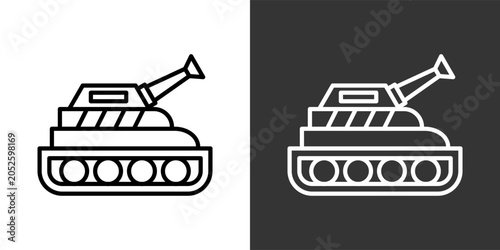Fotografija Tank White And Black Icon Set Collection Pack Vector Illustration