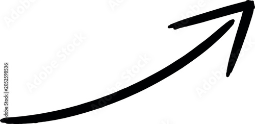 Curved Up Arrow Icon Brush Stroke Direction Pointer