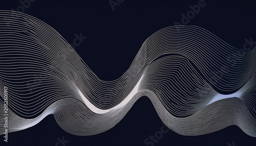 Template Abstract Minimalist Wave Lines On Dark Background