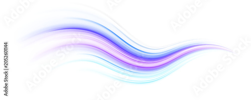 Cuadro en lienzo Neon laser speed blue, purple lines, city road and highway traffic