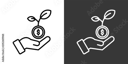 Fotografía Preservation White And Black Icon Set Collection Pack Vector Illustration
