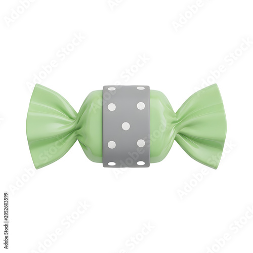 Green Candy with Polka Dot Wrapper