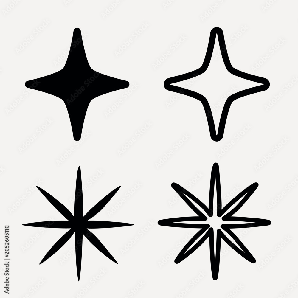 Obraz premium Minimalist star shapes collection vector