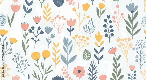 Fotografie Vector flower pattern background vector scalable high resolution