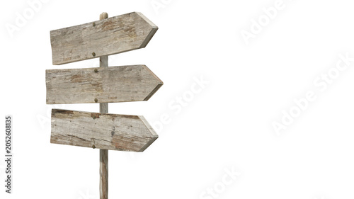 Three Blank Weathered Wooden Hanging Signs on Transparent Background, Rustic Blank Timber Planks