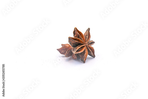 Star Anise a star shaped on white background
