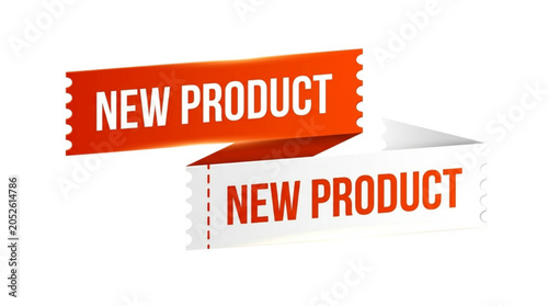 New product labels on white background