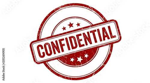 Confidential Stamp Seal Red Grunge Circular Security Document Marking