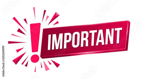 Important announcement banner with red explosion effect on white background vector illustration