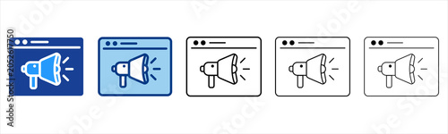 Photos Digital Marketing  Icon In Different Color And Outline Style