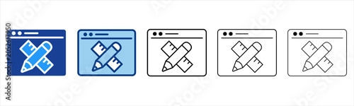 Photos Design Tools  Icon In Different Color And Outline Style