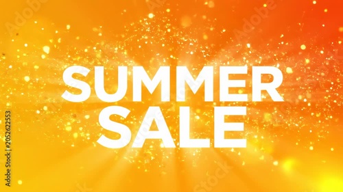 Vibrant summer sale advertisement with glowing text