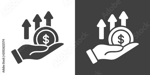 Salary Hike Icon Set Vector Collection Isolated In Black And White