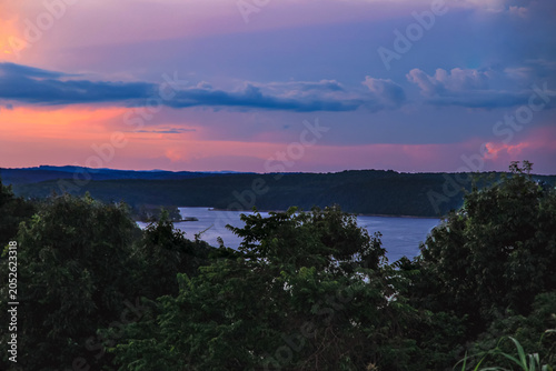 sunset over the lake