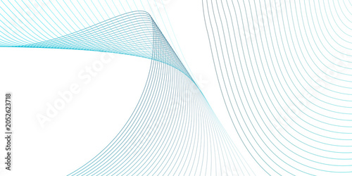 Photos Flowing blue curve shape with soft gradient vector abstract curvy lines backgrou