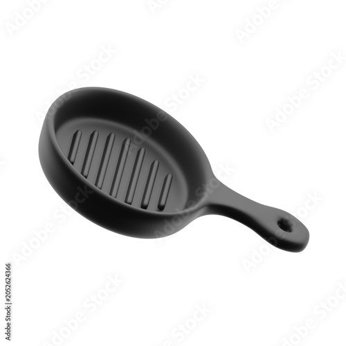 Foto Grill Pan with Handle 3d illustration