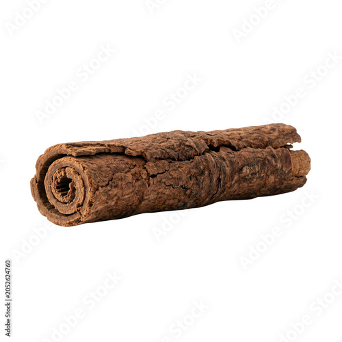 Rustic Bark Scroll Isolated on White Background