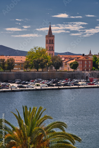 Cityscape with Zadar Cathedral in the old town of Zadar, Croatia.