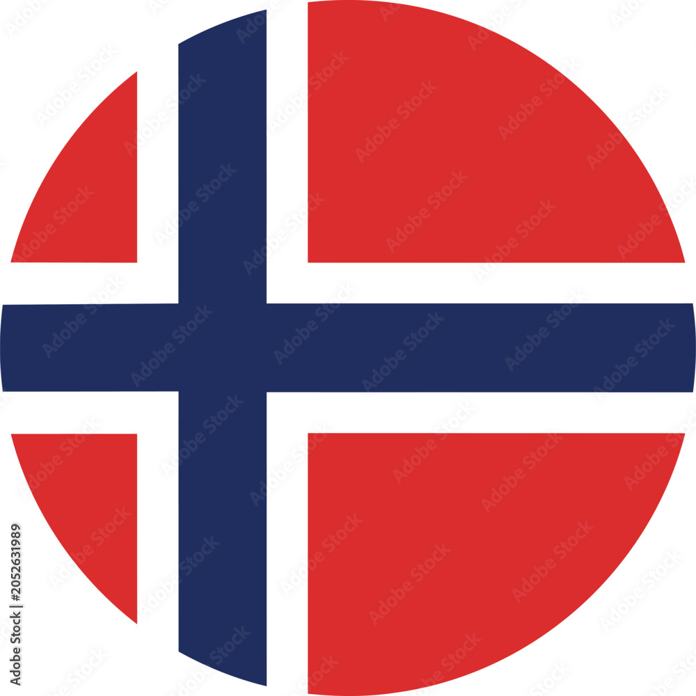Fototapeta premium Round Norway Flag Icon
