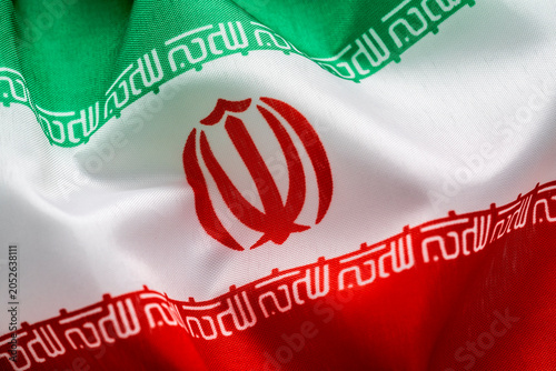 Iranian flag waving in the wind