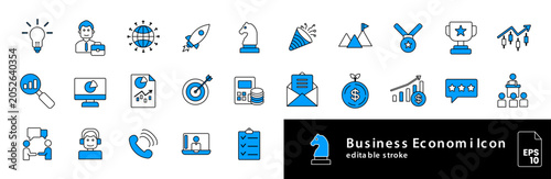 25 Dual Tone Icon Business Strategy and Finance Icons Set – Startup, Leadership, Analytics, Growth, Communication and Corporate Management Editable Vector Collection