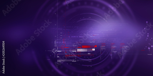 2d illustration Abstract futuristic electronic circuit technology background