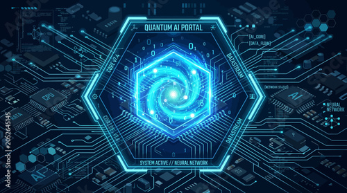 A glowing digital interface representing advanced computing and data processing systems