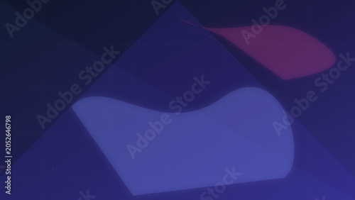Photography Abstract Digital Artwork with Wavy Blue Shape and Triangle on Dark Tech Backgrou