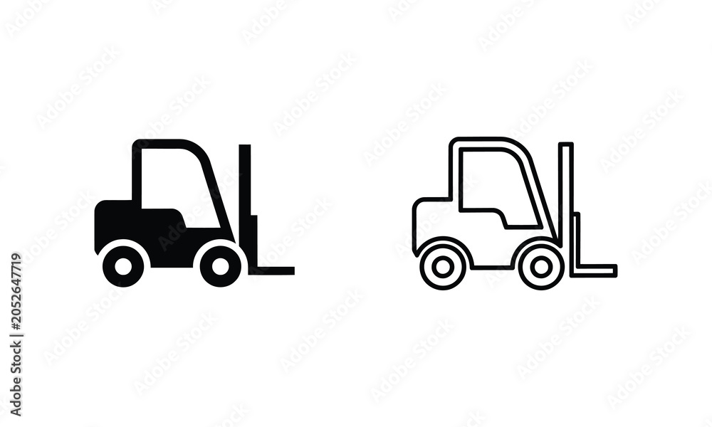 Naklejka premium Forklift vector icon, simple forklift sign, outline forklift symbol, glyph forklift icon.