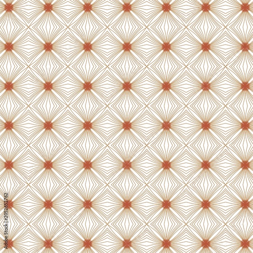 Abstract orange brown fiber network geometric seamless pattern.